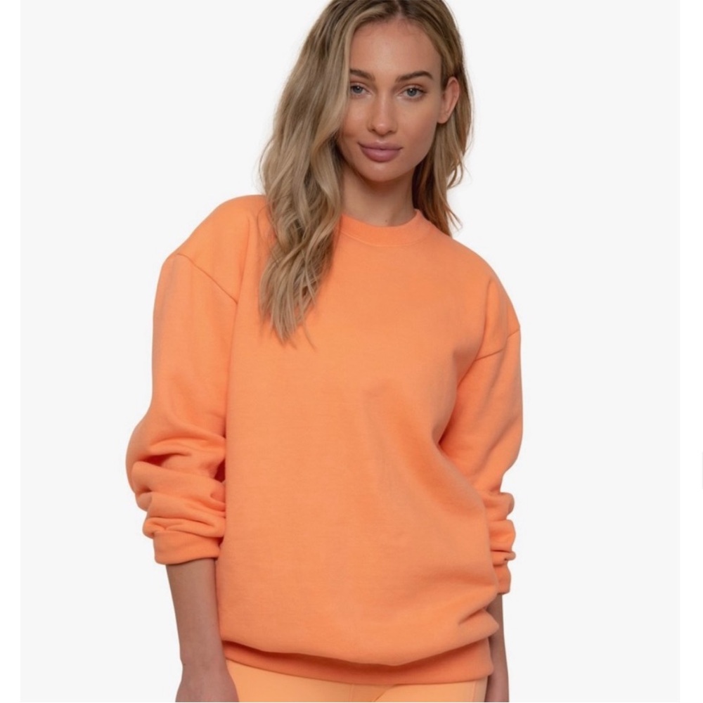 Morgan Stewart Sport Crewneck Sweatshirt in Cantaloupe SZ XS